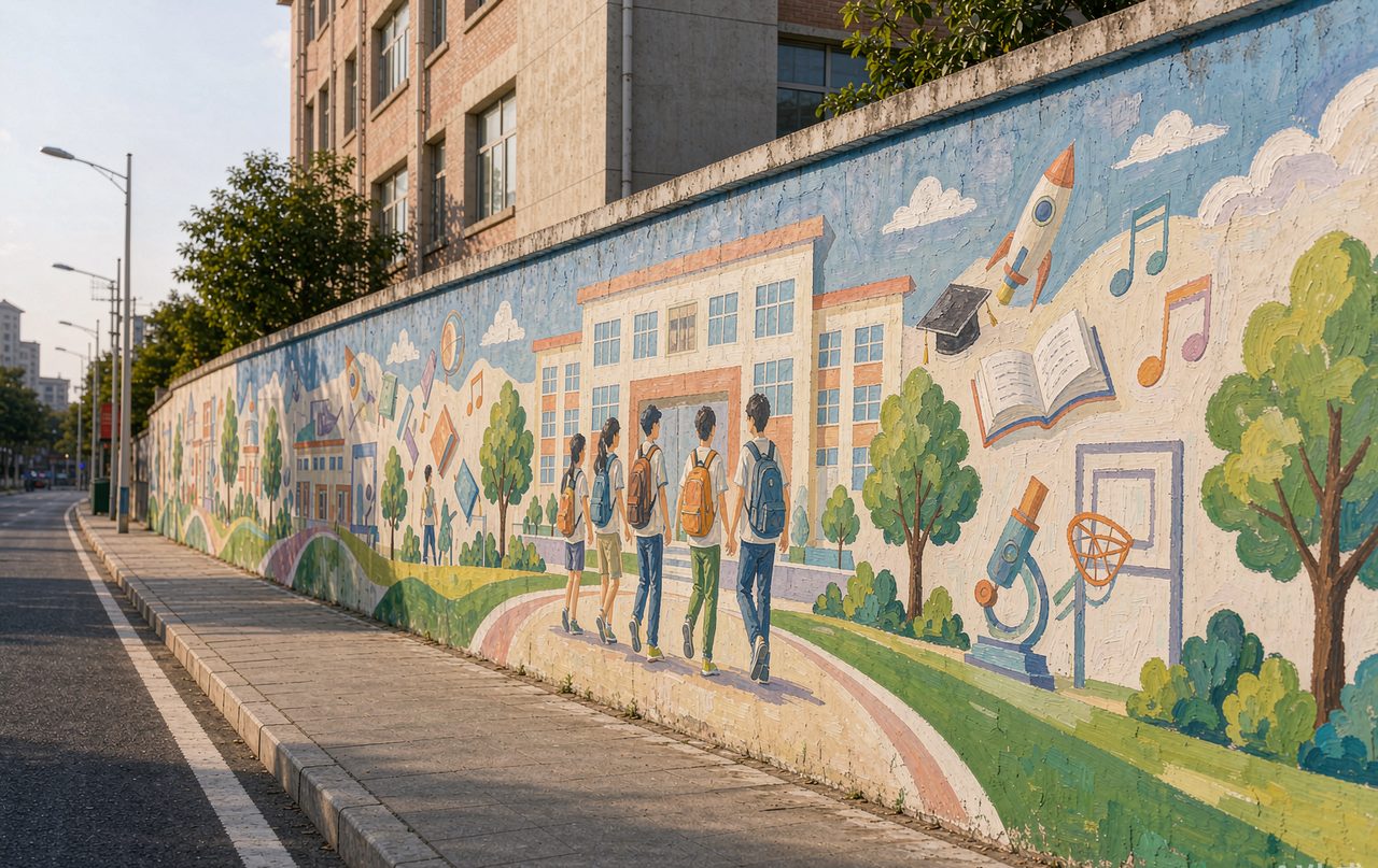 学校围墙彩绘