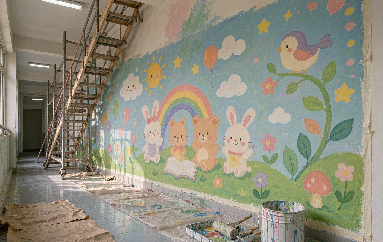 幼儿童趣墙绘